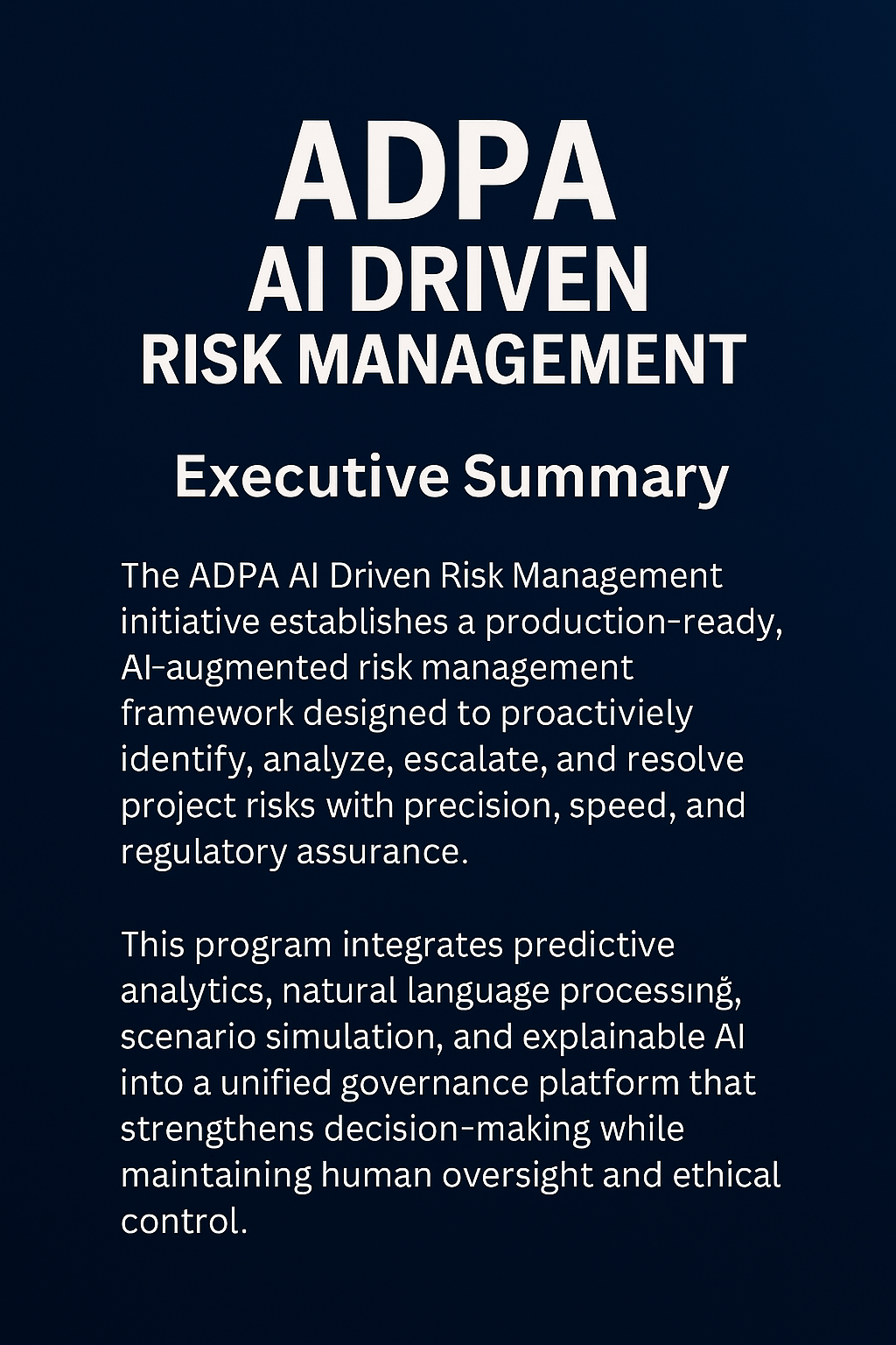 ADPA AI Driven Risk Managment